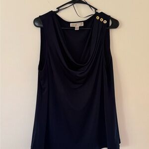 Michael Kors Navy Cowl Neck Sleeveless Top - Size XL